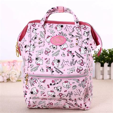 New Cartoon Genuine Hello Kitty My Melody Backpack Schoolbag Pu Pink