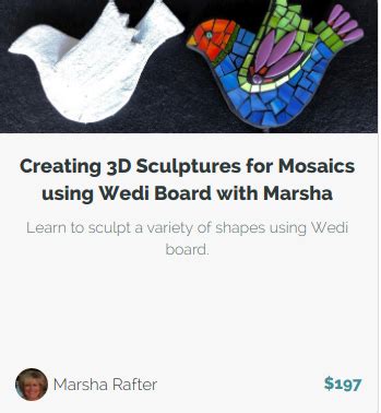 Wedi board panels are available in a wide variety of thicknesses and sizes and they are compatible with most any substructure. In this mosaic art online course students will learn how ...