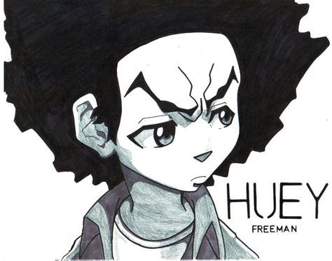Huey Freeman Close Up Bnw By Trunks24 On Deviantart