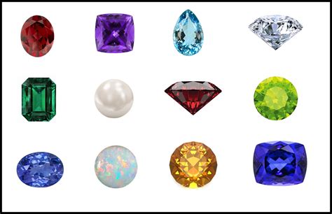 Birthstones By Month Find Your Birthstone Colors In Our Chart Vlr
