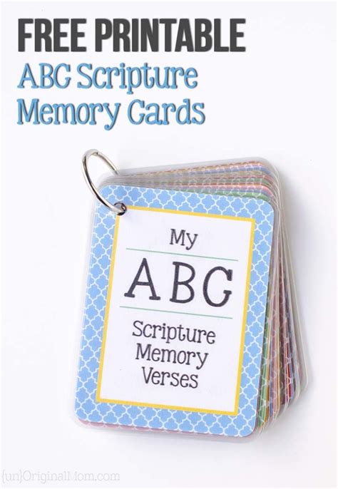 Perfect for bible memory and encouragement! Free Printable ABC Scripture Memory Cards - Faithful ...