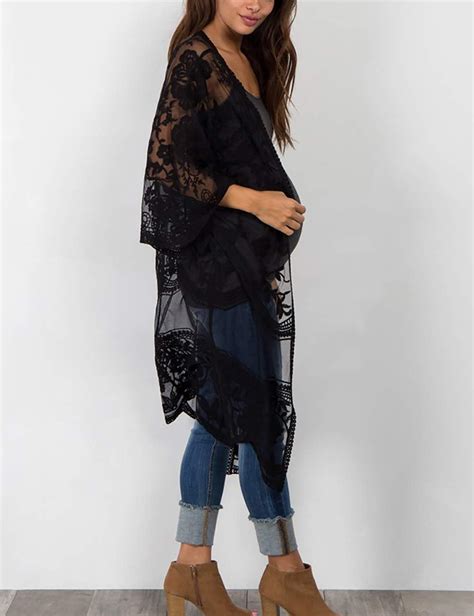 buy bsubseach women sexy open front beach cover up see through kimono cardigan online at lowest
