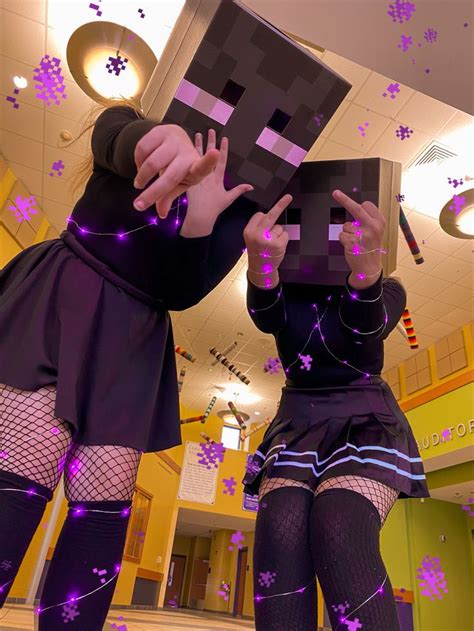 Minecraft Cosplay Diy Cute Pretty Sexy Girl Purple Gamer Girl Gaming Enderman Endermen Minecraft