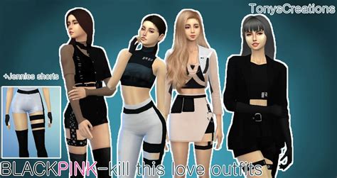 Blackpink Kill This Love Outfits Sims 4 Cc By Tonyscreations On