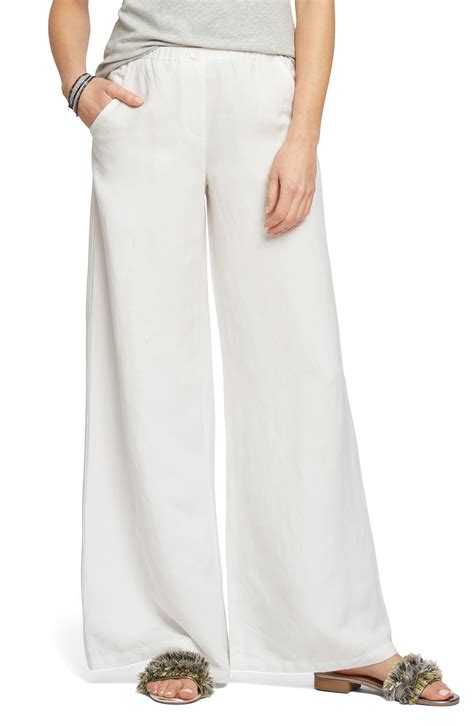 Niczoe Refreshed Wide Leg Linen Blend Pants In White Lyst
