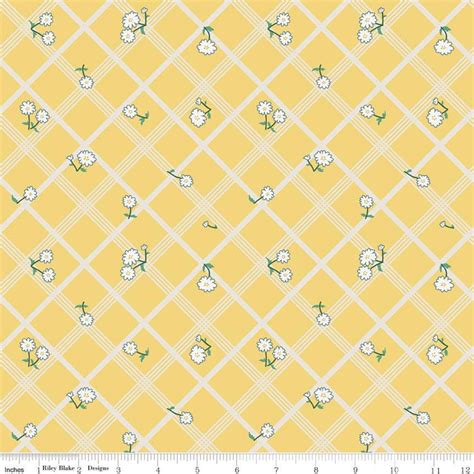 Yellow Plaid Fabric Riley Blake Designs Calico Crow Collection Etsy