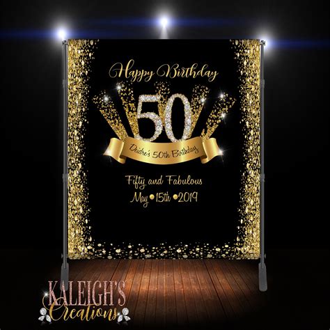 50th Birthday Step And Repeat Tufted Backdrop Birthday Backdrop