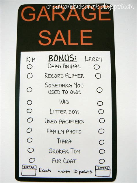 Create & Celebrate: April Date - Garage Sale Scavenger Hunt