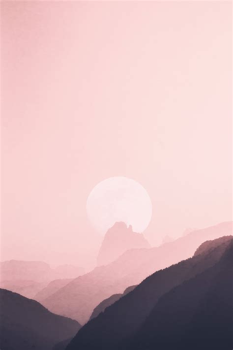 Download Pastel 4k Pink Moon Wallpaper