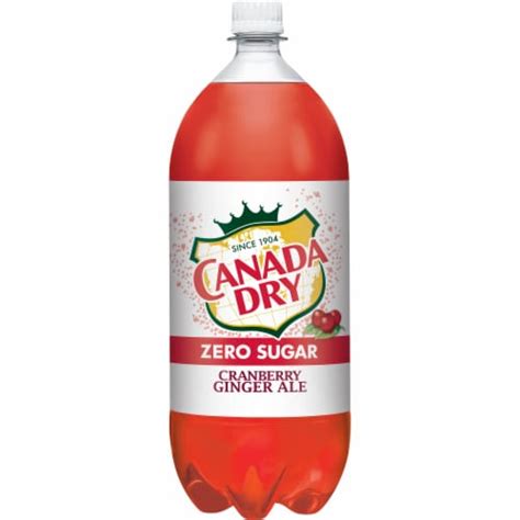 Canada Dry Cranberry Ginger Ale Zero Sugar Soda Bottle 2 Liter Fred