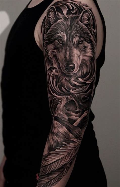 Wolf Tattoo Sleeve 1000 Ideas About Wolf Tattoo Sleeve On Pinterest Wolf Tattoo Sleeve