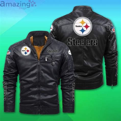 Pittsburgh Steelers Fleece Leather Jacket