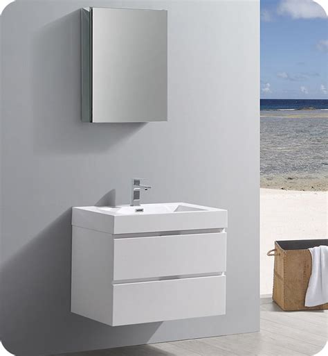 Fresca Fcb8330wh I Valencia 30 Glossy White Wall Hung Modern Bathroom