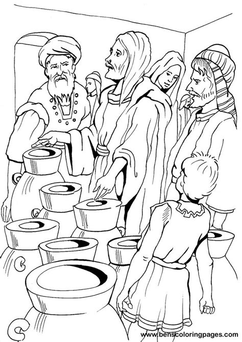 Bible Colouring Sheet Jesus Turns Water Into Wine Clip Art Library