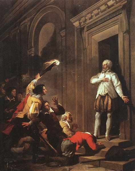 Death Of Admiral De Coligny Joseph Benoit Suvee Wholesale Oil Painting