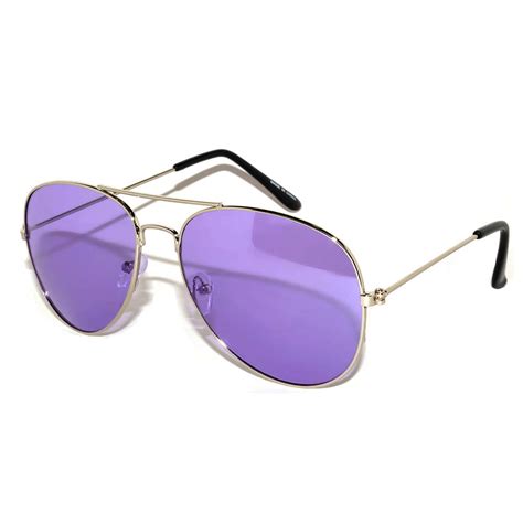 Aviator Colored Lens Silver Metal Frame Purple Sunglasses Av061spu One Pair Online