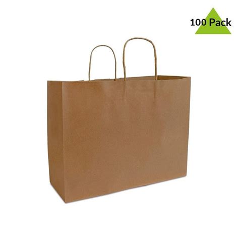 16 X 6 X 12 Large Brown Kraft Paper Bags With Handles Shopping Bags