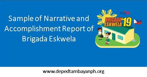 Recommendation How To Make A Narrative Report About Brigada Eskwela