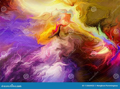 Abstract Colorful Oil Painting On Canvas Texture Stock Illustration