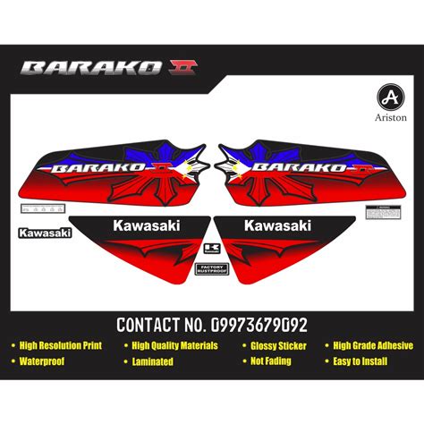 Kawasaki Barako 2 Stock Decals Shopee Philippines