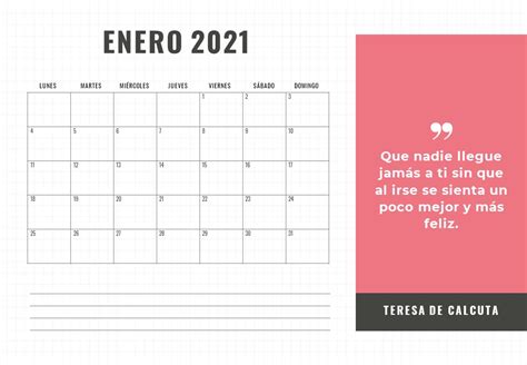 Calendario Mensual Para Imprimir 2021 Gratis