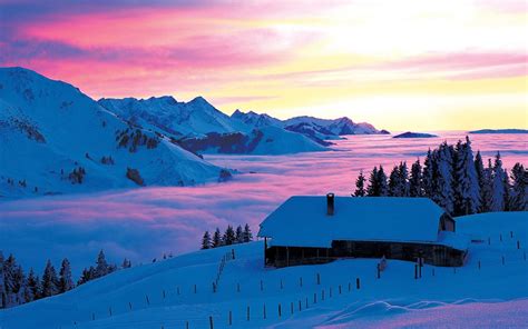 Nature Snow Winter Landscape Mountains Scenery Retreat Switzerland