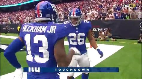 Odell Beckham Gets Shaded By Saquon Barkley After Scoring Td Youtube
