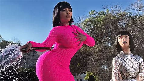 Nicki Minaj Dances In Pink Swimsuit For Behind The Scenes ‘fendi Video