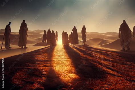 Exodus Moses Crossing The Desert With The Israelites Escape From The