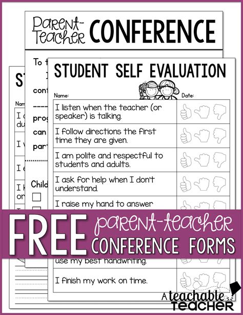 Parent Teacher Conference Tips And Freebies Linky Party A Teachable