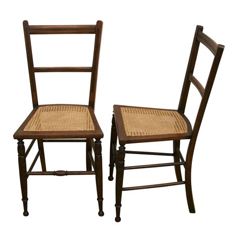 A Pair Of Antique Edwardian Virginia Black Walnut Bedroom Chairs