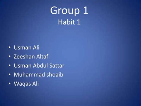 Habit 1 of Seven habits by Stephen R covey | PPT
