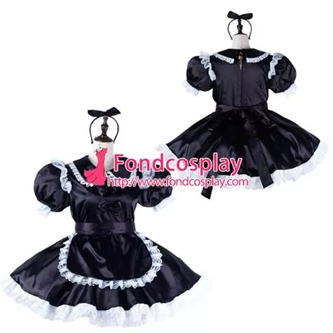 sissy maid satin dress lockable cosplay costume tailor made 25 20 picclick