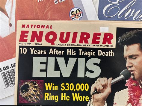 Lot - Three Newspapers Featuring Elvis Presley: National Enquirer 1987