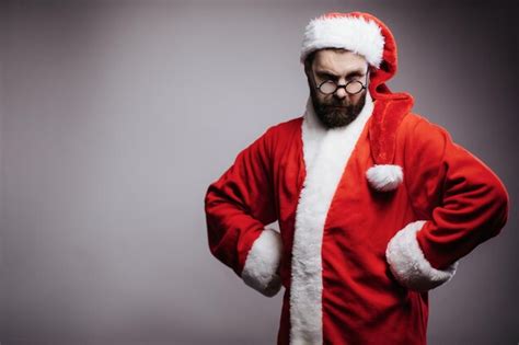 Premium Photo Confused Santa In Studio
