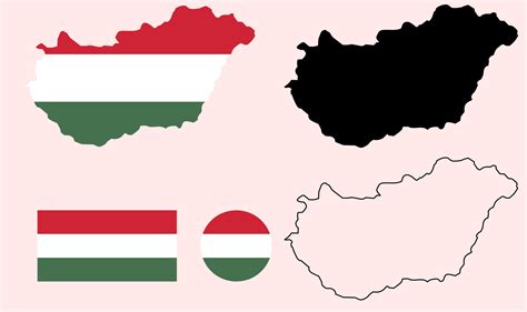 Hungary Map Flag Icon Set 7886108 Vector Art At Vecteezy