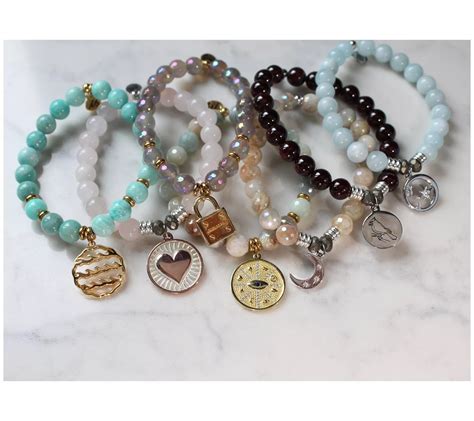 As Is T Jazelle Gemstone And Charm Bracelet Sterling QVC Com