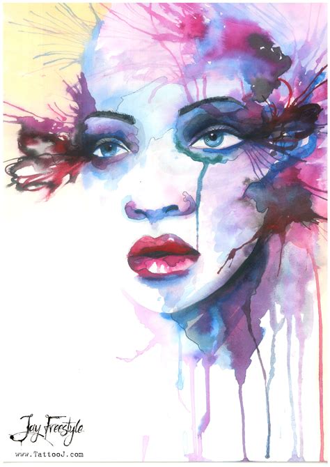 Watercolor Face Painting Watercolor Face Abstract Portrait Watercolor Art Face