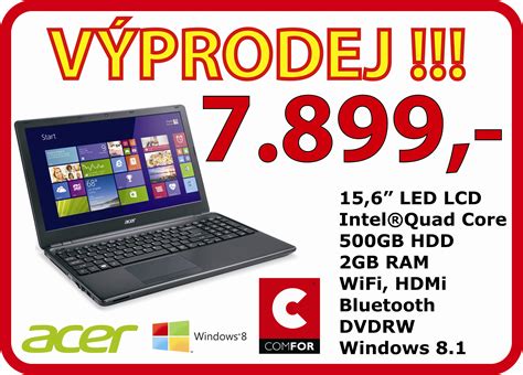 VÝPRODEJ notebook Acer za 7.899,- - Výpočetní technika Václav Tomsa