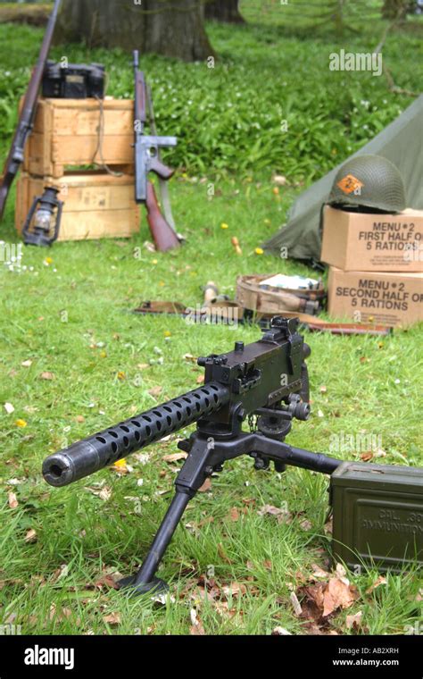 Browning Machine Gun Recreation Ww2 Hi Res Stock Photography And Images