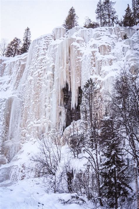 Frozen Waterfalls Korouoma National Park Taxari Travel Agency Lapland