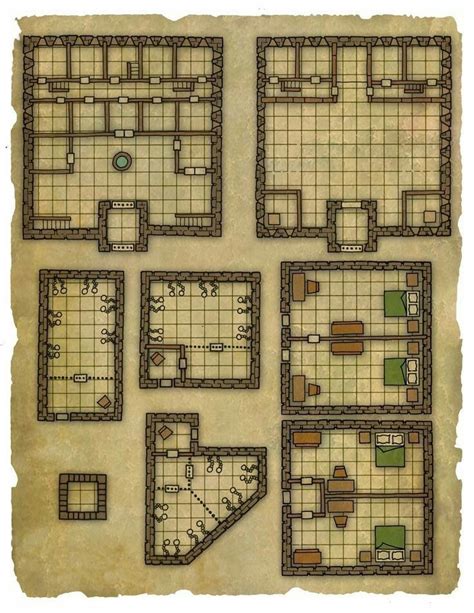 Prison Rooms Fantasy World Map Dungeon Maps Pathfinder Maps
