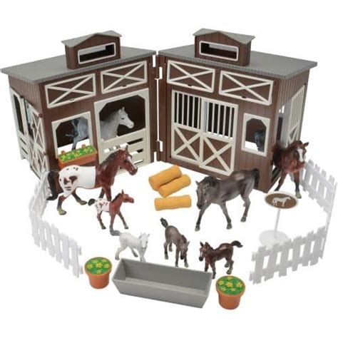 Cp Toys 23 Pc Deluxe Horse Stable Play Set With 4 Horses 4 Pon