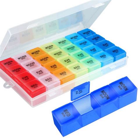 Large Weekly 7 Day Pill Organizer 4 Times A Day Weekly Am Pm Pill