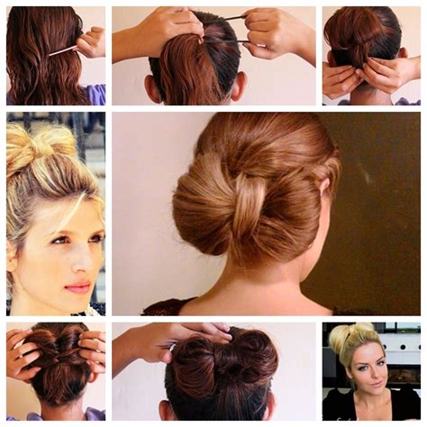 Grab a section of hair from the crown area and make a fishtail braid from the beginning. Wonderful Super Easy Bow Bun for Short Hair Style