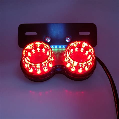 Retro Led Motorcycle Twin Dual Tail Turn Signal Brake Licence Plate