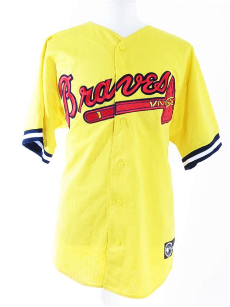 Atlanta Braves Yellow Baseball Jersey Xl 5 Star Vintage