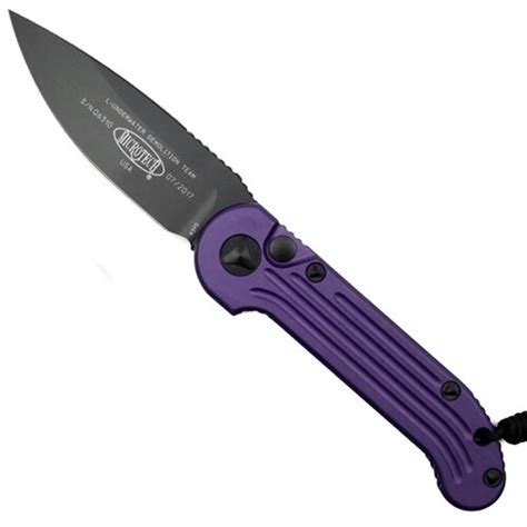 Microtech 135 1pu Purple Ludt Auto Knife Black Blade