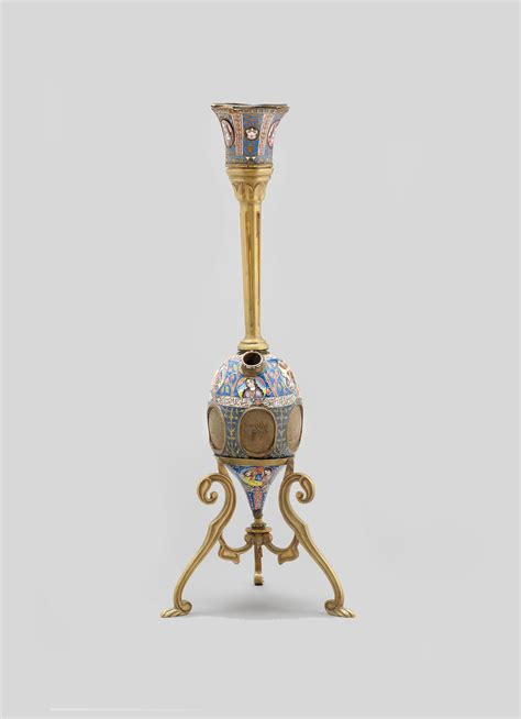 bonhams a qajar enamelled copper ghalian persia 19th century 4