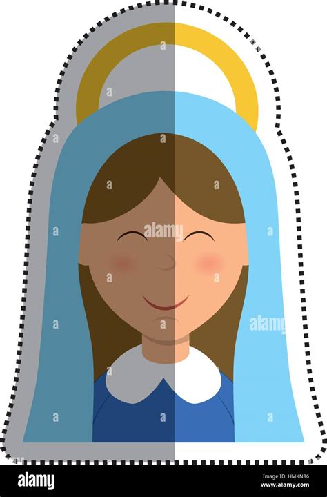Holy Virgin Mary Cartoon Icon Vector Illustration Graphic Design Stock